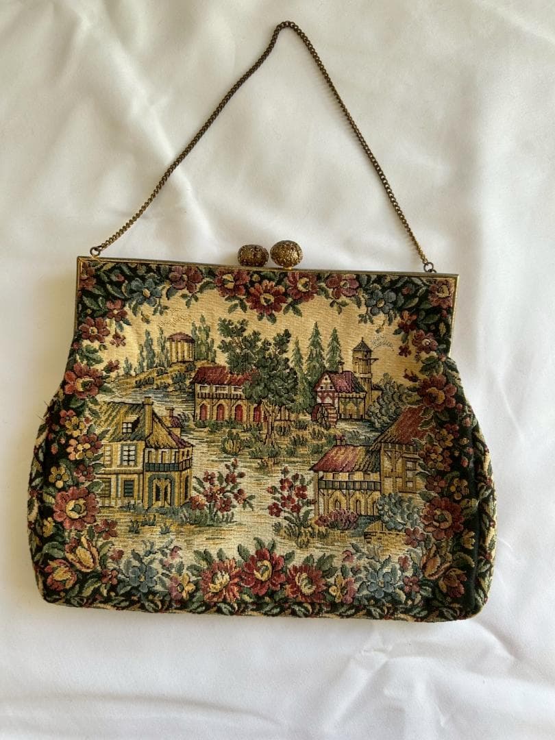 最終値下げ/ウォールバーグ プチポワンバッグ ヴィンテージ WALBORG 刺繍