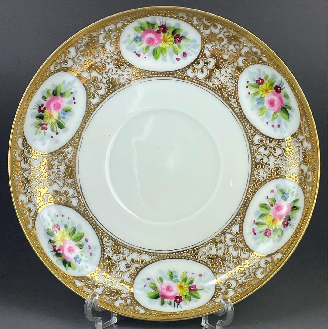 オールドニッポン エッグシェル アールヌーボ様式 ティーカップ ソーサー