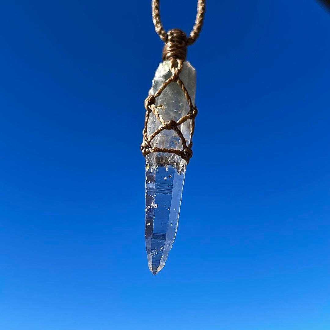 ヒマラヤ水晶 ガネッシュヒマール ＊ マクラメネックレス ペンダント 21