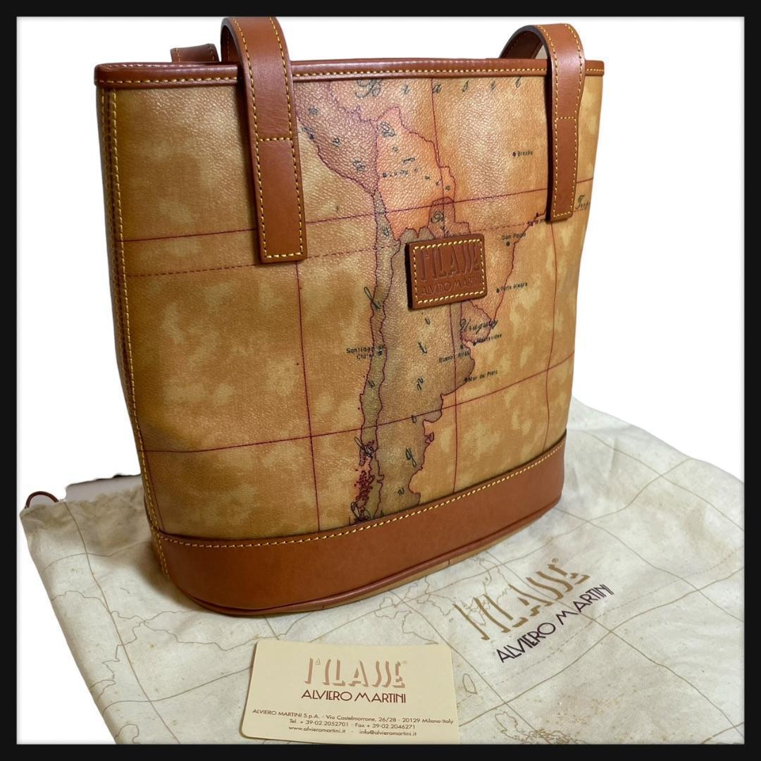 新品 PRIMA CLASSE プリマクラッセ ハンドバッグ 世界地図柄