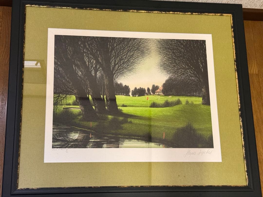 ジャックデペルト　リトグラフ 「ジュネーブゴルフ場16番ホール」
