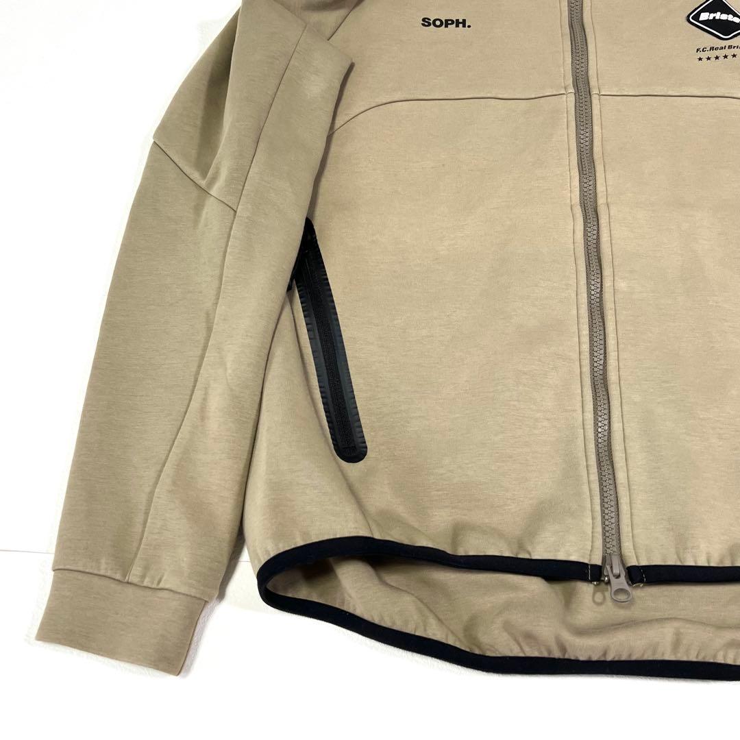 FCRB ベンチレーションフーディ ジップアップフーディ ベージュ S