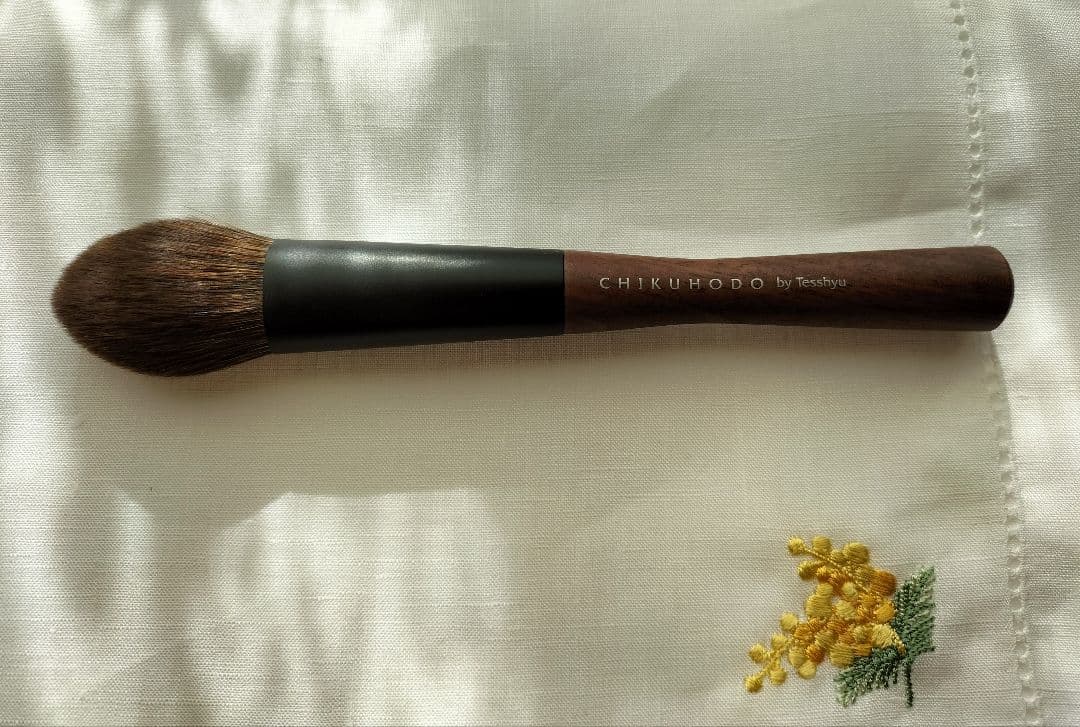 「中古」熊野筆　竹宝堂　REN-3　ハイライトブラシ　レッドフォックス✕灰リス