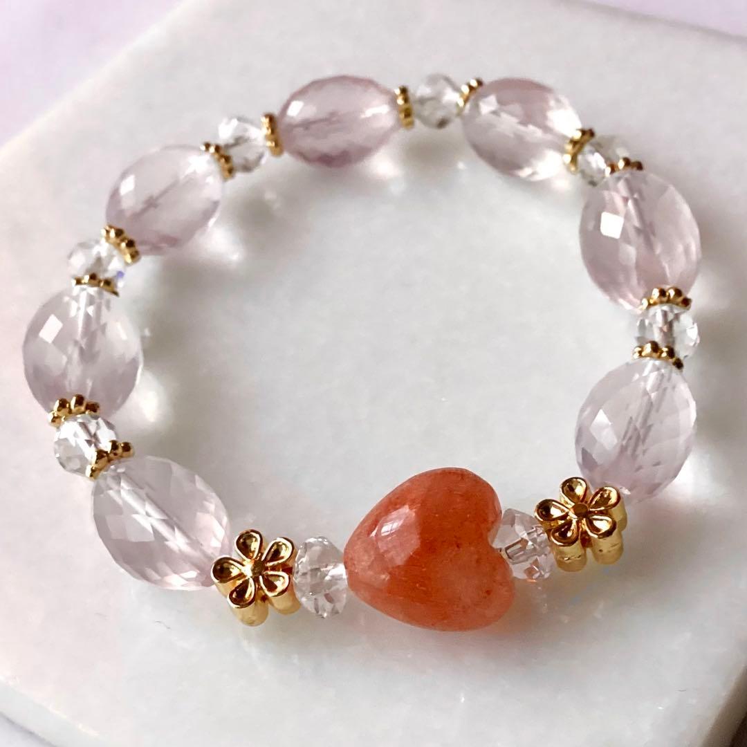 天然石★ブレスレット ストロベリークォーツ ♪ 383