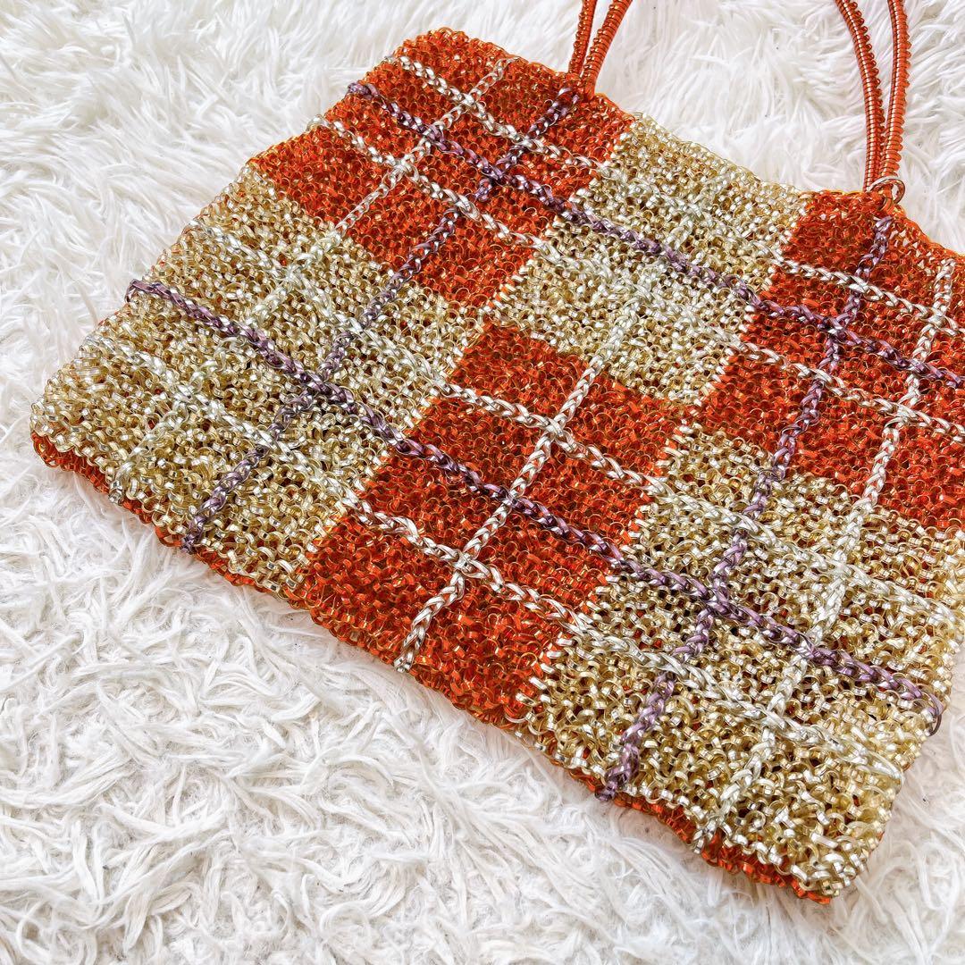 アンテプリマ✨スクエア ワイヤーバッグ タータンチェック ハンドバッグ