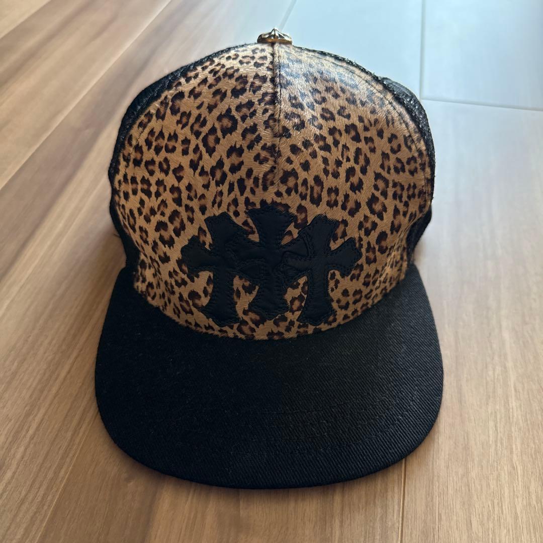 【美品】CHROME HEARTS ヒョウ柄キャップ