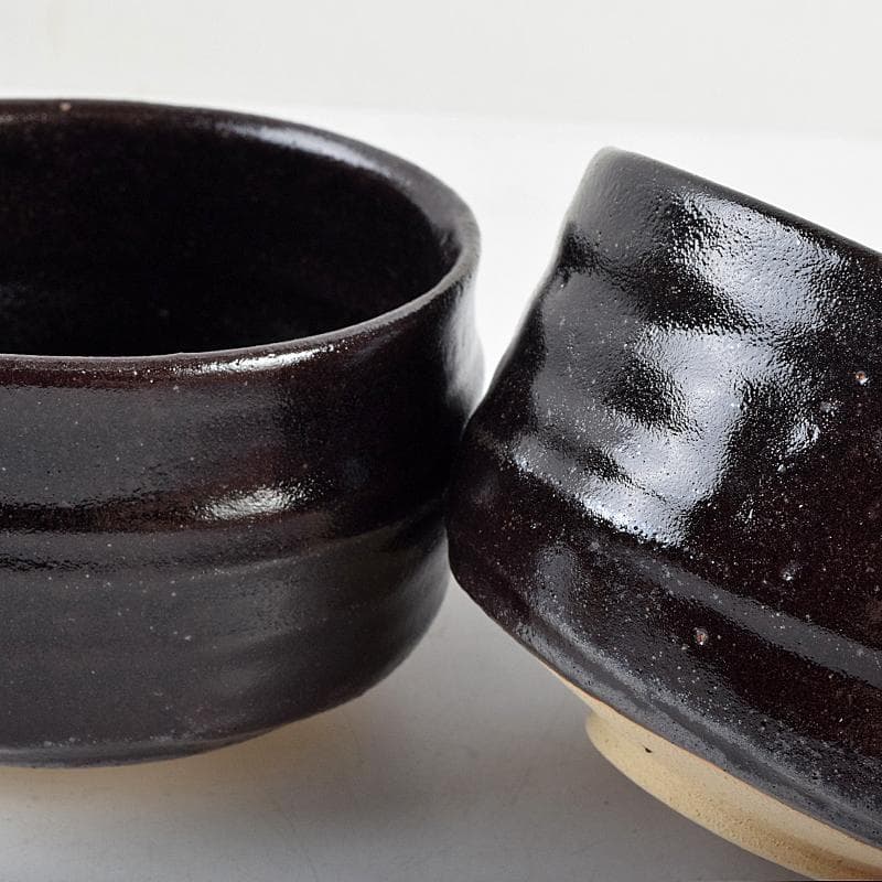 茶道具　兎月窯　杉浦芳樹　瀬戸黒　茶碗　六客　共箱　C　R9363B