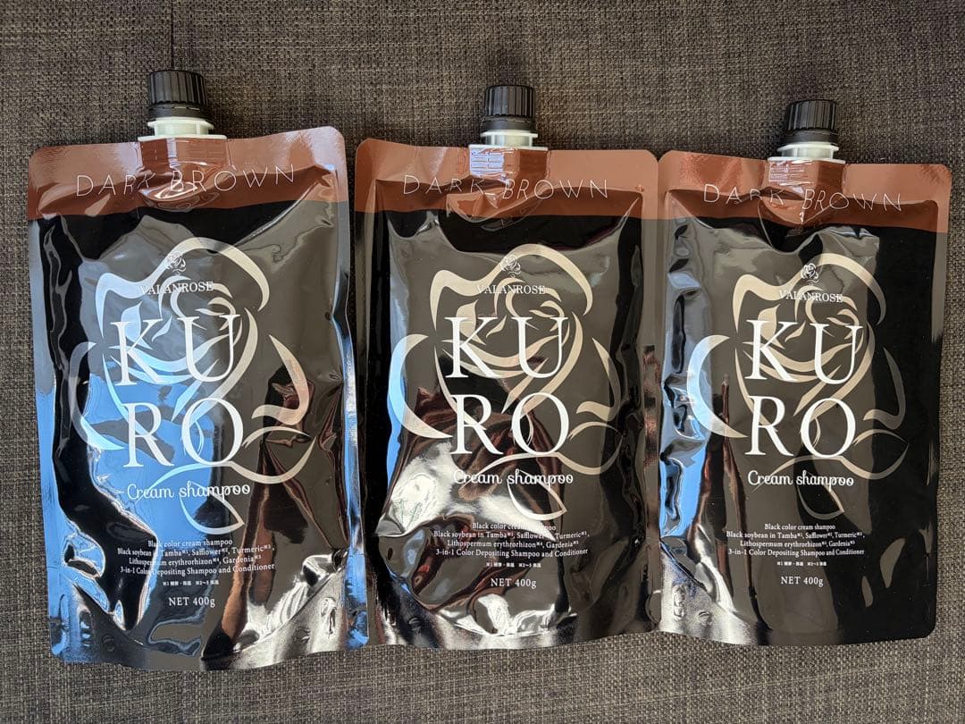 KUROクリームシャンプー ダークブラウン 400g 3個