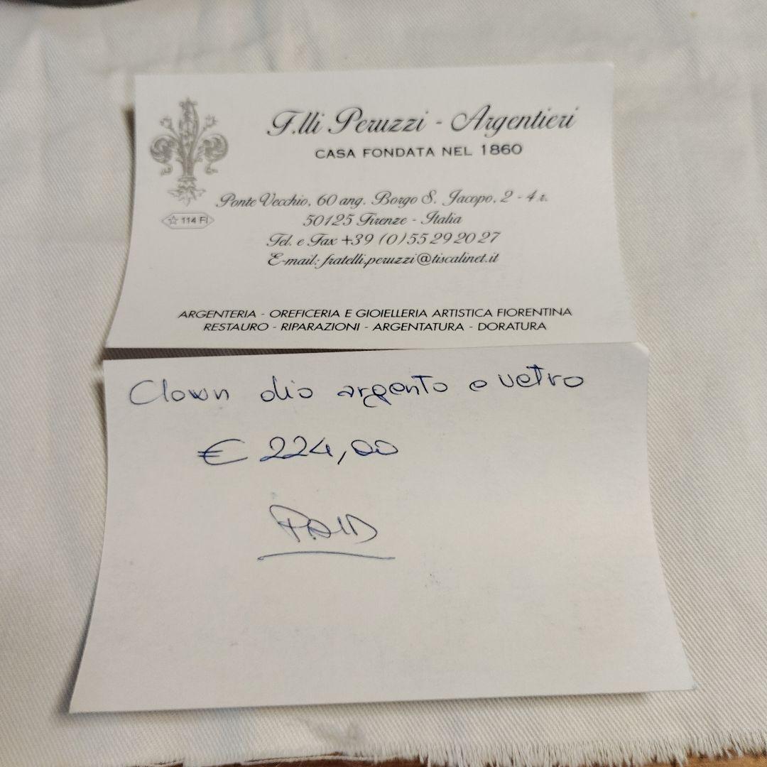 断*ぎ様 【美品】ヴィットリオ・アンジーニ作ピエロ神銀とガラス彫刻