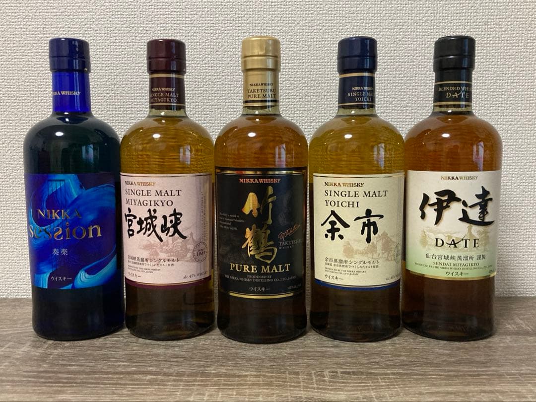 ニッカウヰスキー(5本)【竹鶴・余市・宮城峡・伊達・ニッカセッション】