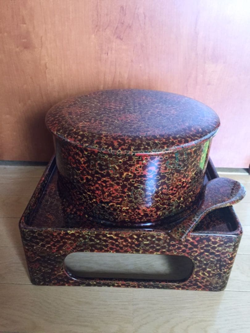 津軽塗 本漆塗 おひつ お櫃台 お膳台 伝統工芸品 定価13万円