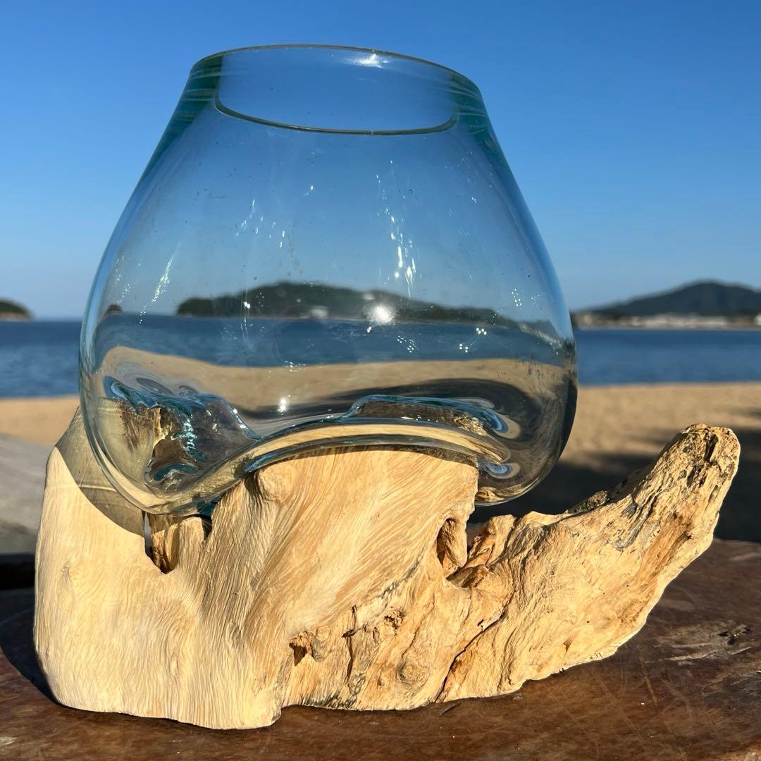 流木ガラスオブジェW18A 花瓶 金魚鉢 ガーデニング テラリウム 観賞魚 容器