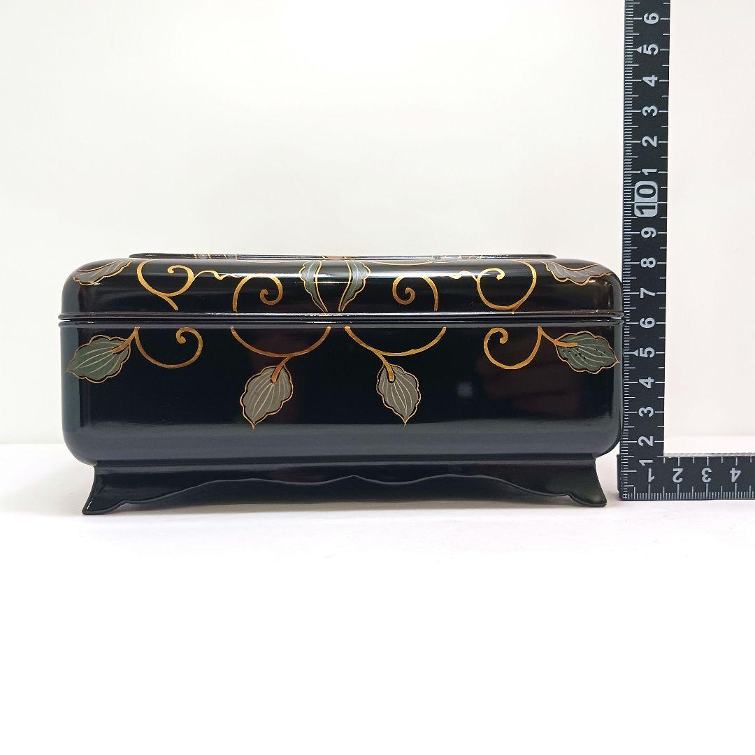 Y3113-2 大正期 漆器 金蒔絵 菓子器 18.3㎝ 共箱