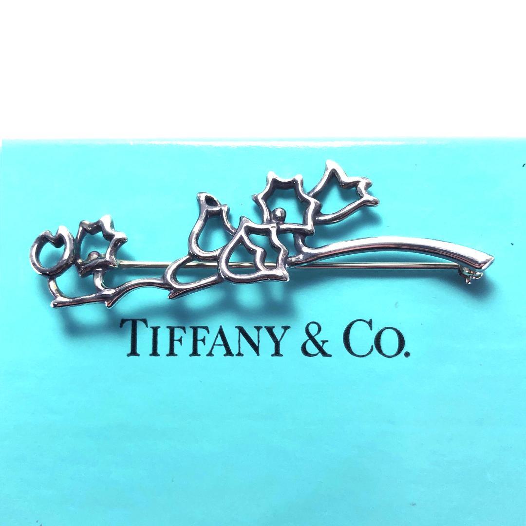 【美品・箱付き】ティファニー／ホタルブクロ ピンブローチ SV925