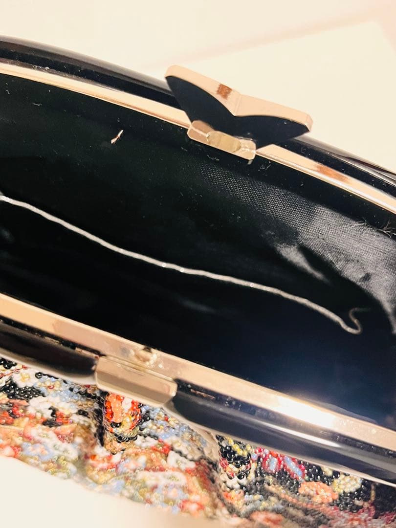 美品　総ビーズバッグ　昭和レトロ　和装　がま口