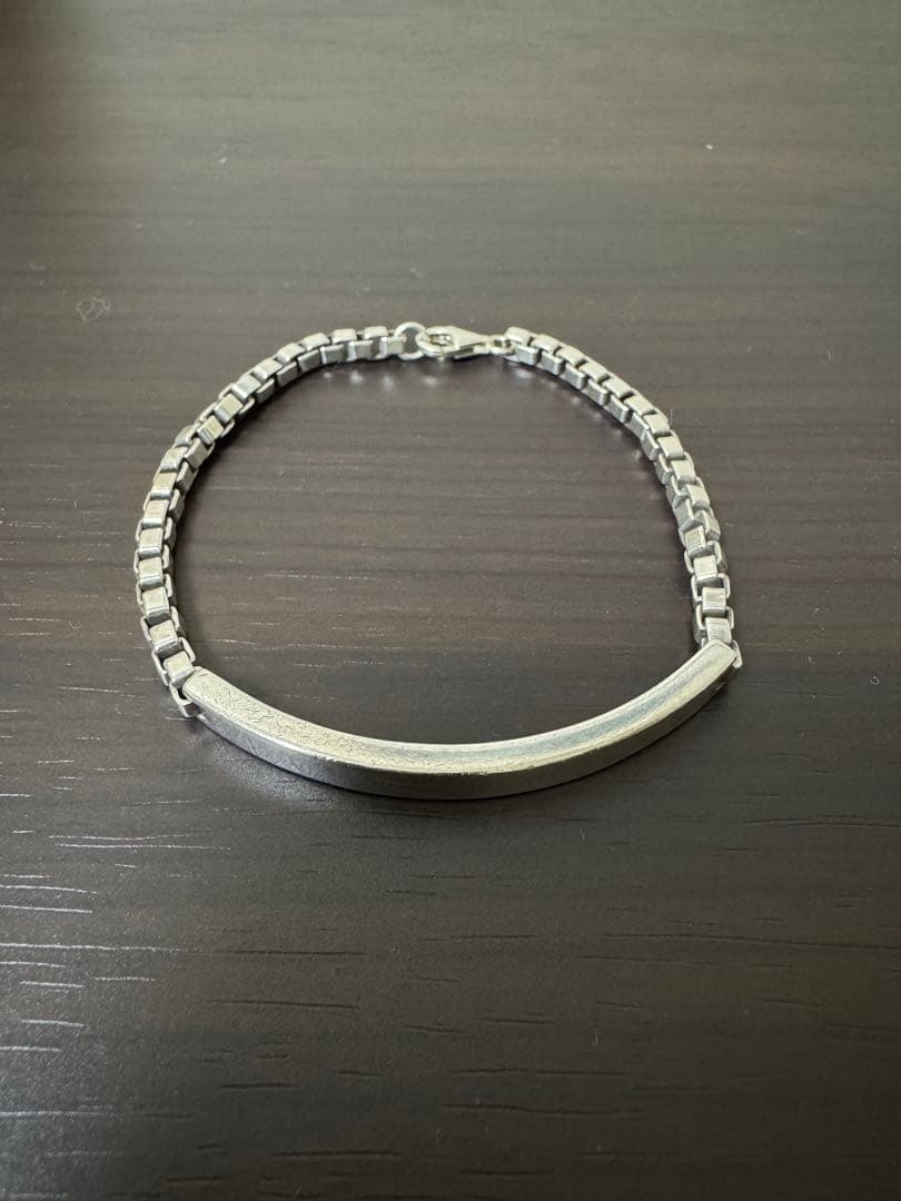 Tiffany ベネチアン　ID シルバーブレスレット　925 バー