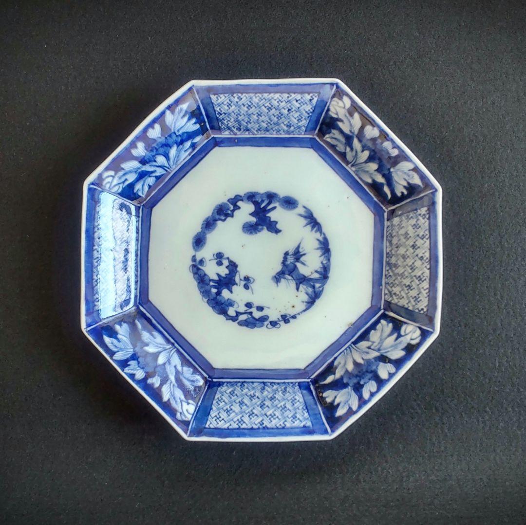 古伊万里　染付　八角皿
