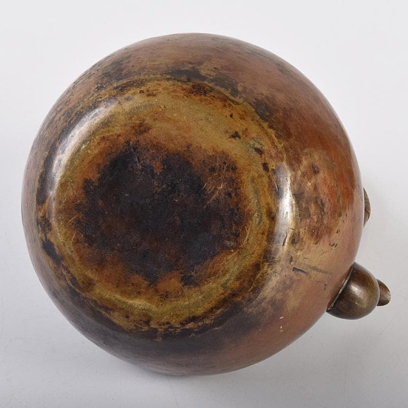 煎茶道具　黄銅　湯沸し　急須　時代箱付　D　R7771