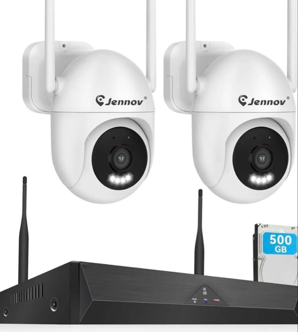 防犯カメラ2台 屋外 800万画素パンチルト可能 AI人体検知 人感センサー