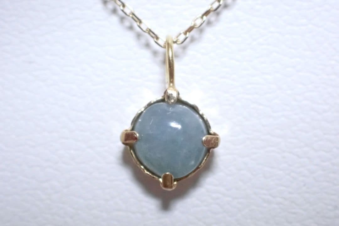 新品　未使用　糸魚川翡翠　入コン沢　青　10金　ペントップ　丸　送料無料