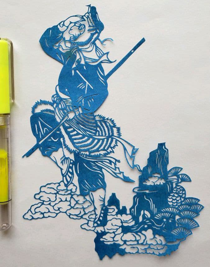 【新品、貴重】中国、切り絵、40年前程度の作品