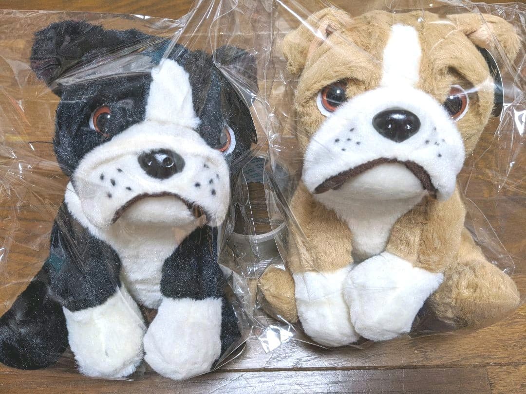 ぬいぐるみ　ブルドッグ　ブラック&ブラウン