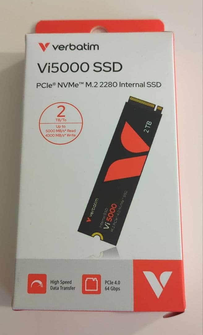 内蔵型SSD Verbatim Vi5000 SSD 2TB PCIe NVMe M.2