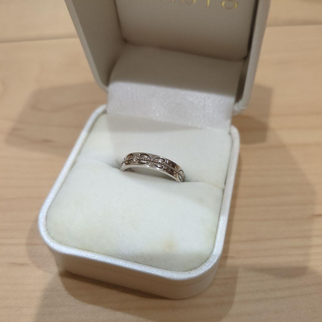 指輪　K10WG 0.02カラット　デザインリング