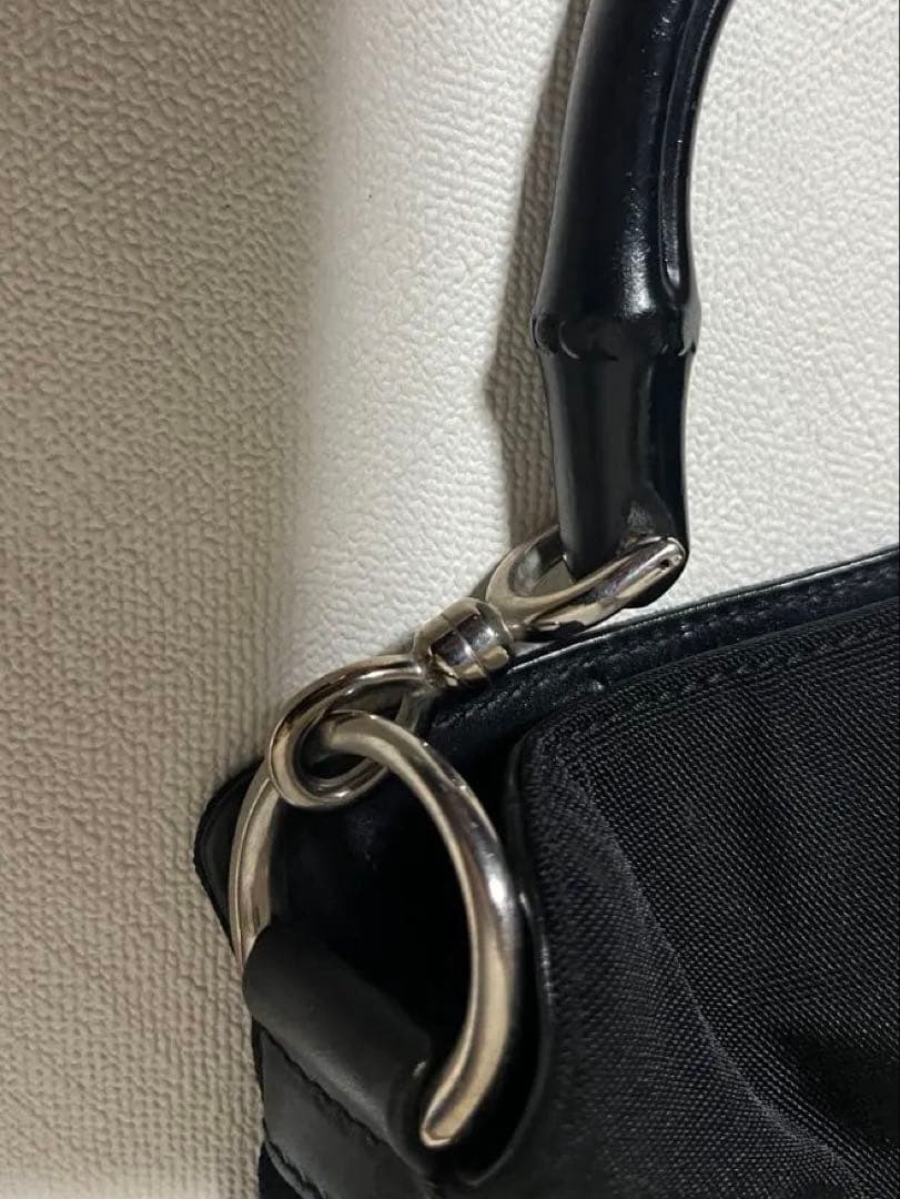 GUCCI 黒　バンブーハンドル　2WAY ハンドバッグ　ショルダーバッグ　美品