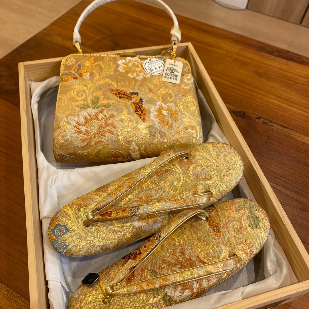 【新品未使用】キンワシ　花みやこ　袋帯　バッグ・草履セット