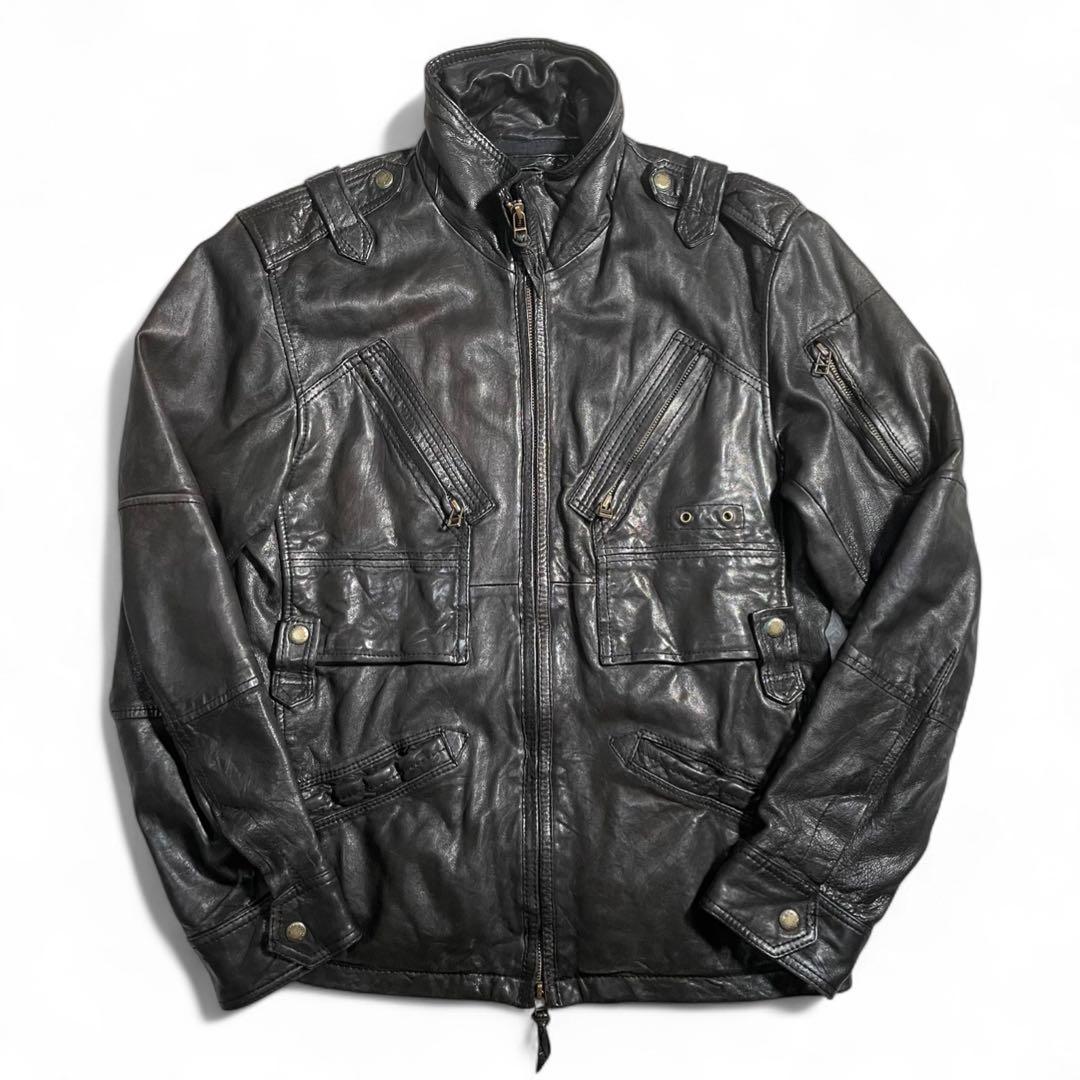 AVIREX レザージャケット アビレックス ラムレザー アーミージャケット