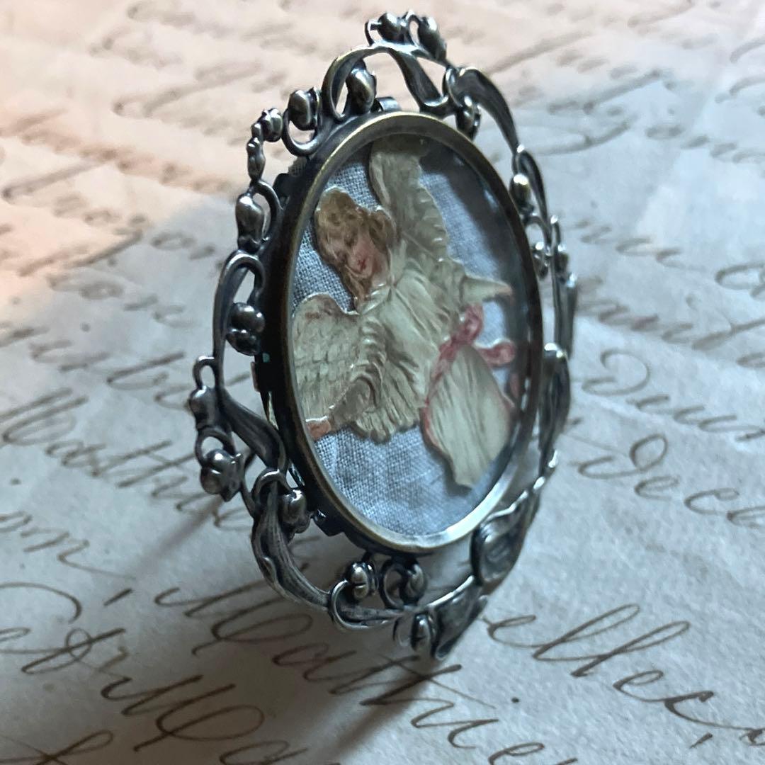 フランスアンティーク鈴蘭フレーム　純銀　シルバー　額装　希少