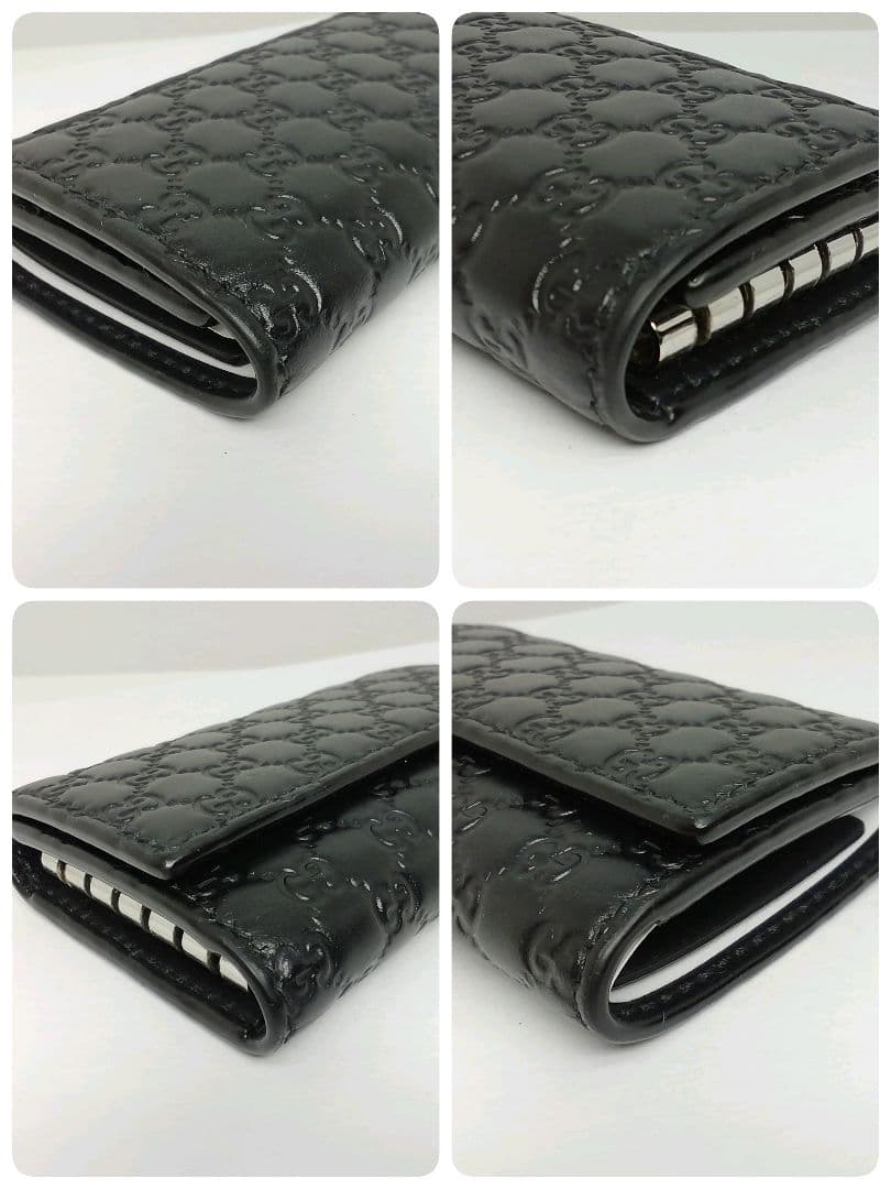 GUCCI　グッチ　シマレザー　ブラック　キーケース　６連タイプ　保存袋・付属品