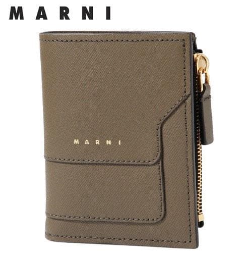 ○★新品未使用　MARNI (マルニ)　二つ折り財布　ダスティオリーブ