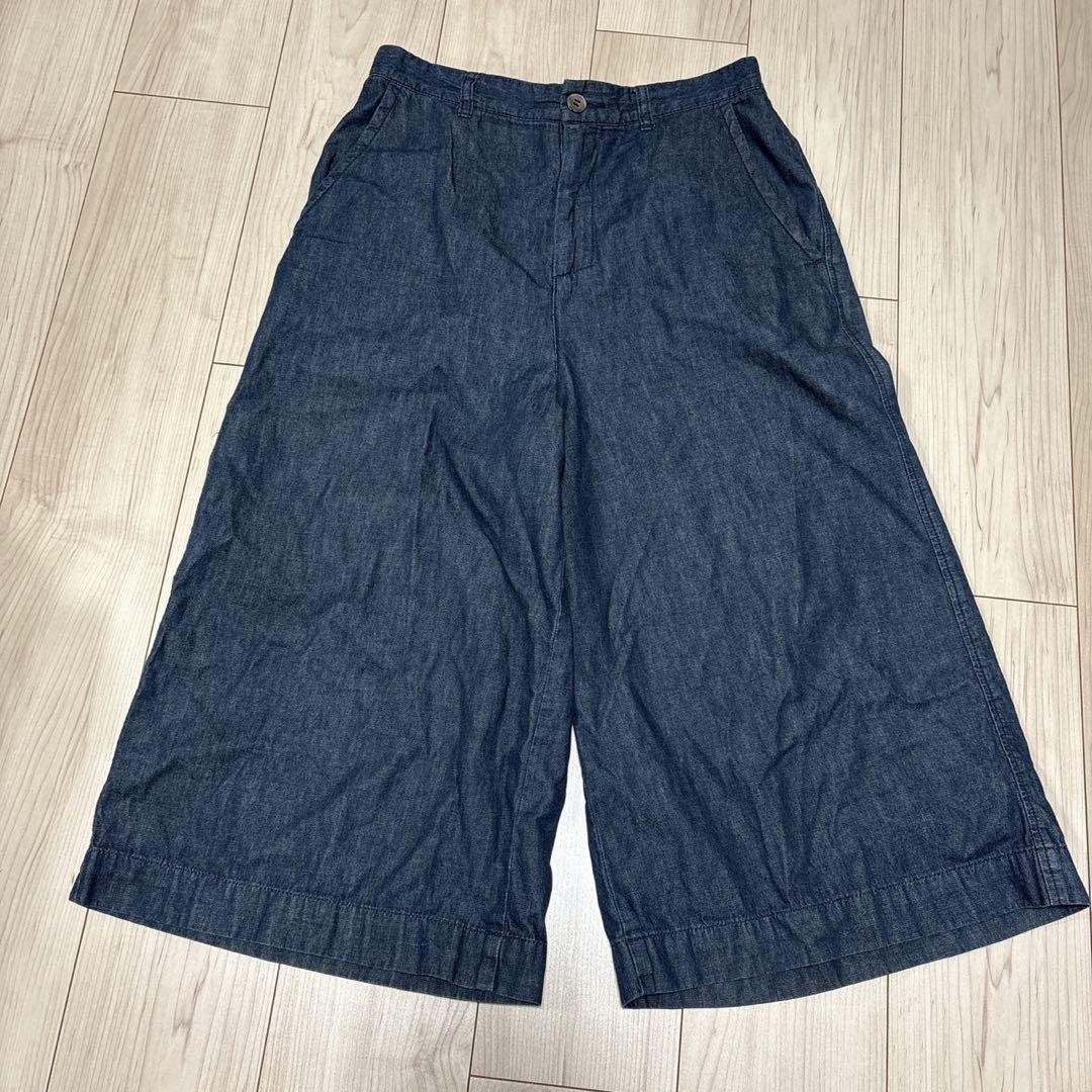 plantation ワイド デニムパンツ　ガウチョパンツ