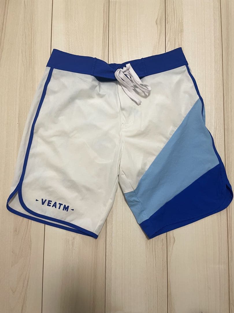 VEATM ビートム　サーフパンツMサイズ ホワイト/ブルー