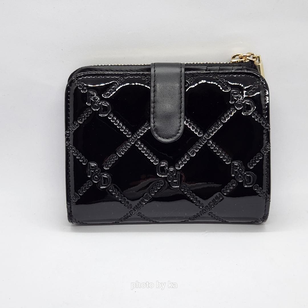 ブラック 新品 ピンキー&ダイアン Pinky&Dianne 折財布 エナメル