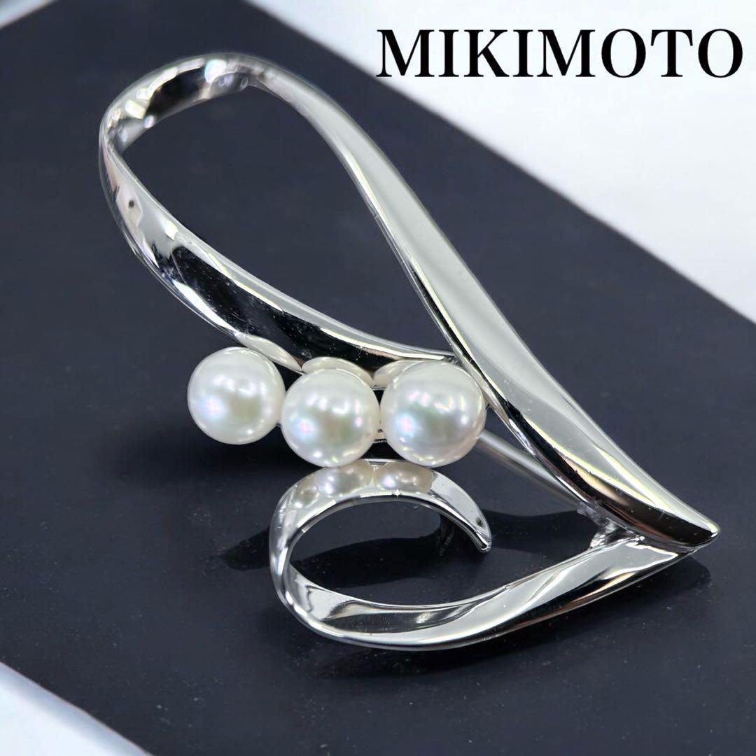 【未使用保管品】ミキモト　アコヤ　本真珠　ブローチ　コサージュ　シルバー