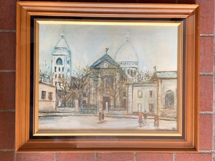 大幅値下げ！モーリス・ユトリロ「サン・ピエール教会」複製画　10号 額縁付