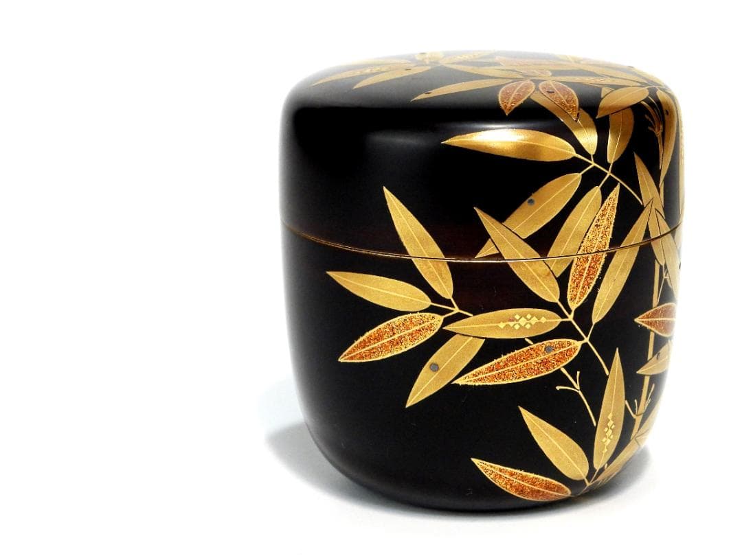 茶道具 なつめ 竹紋 棗 蒔絵 －心作 木製