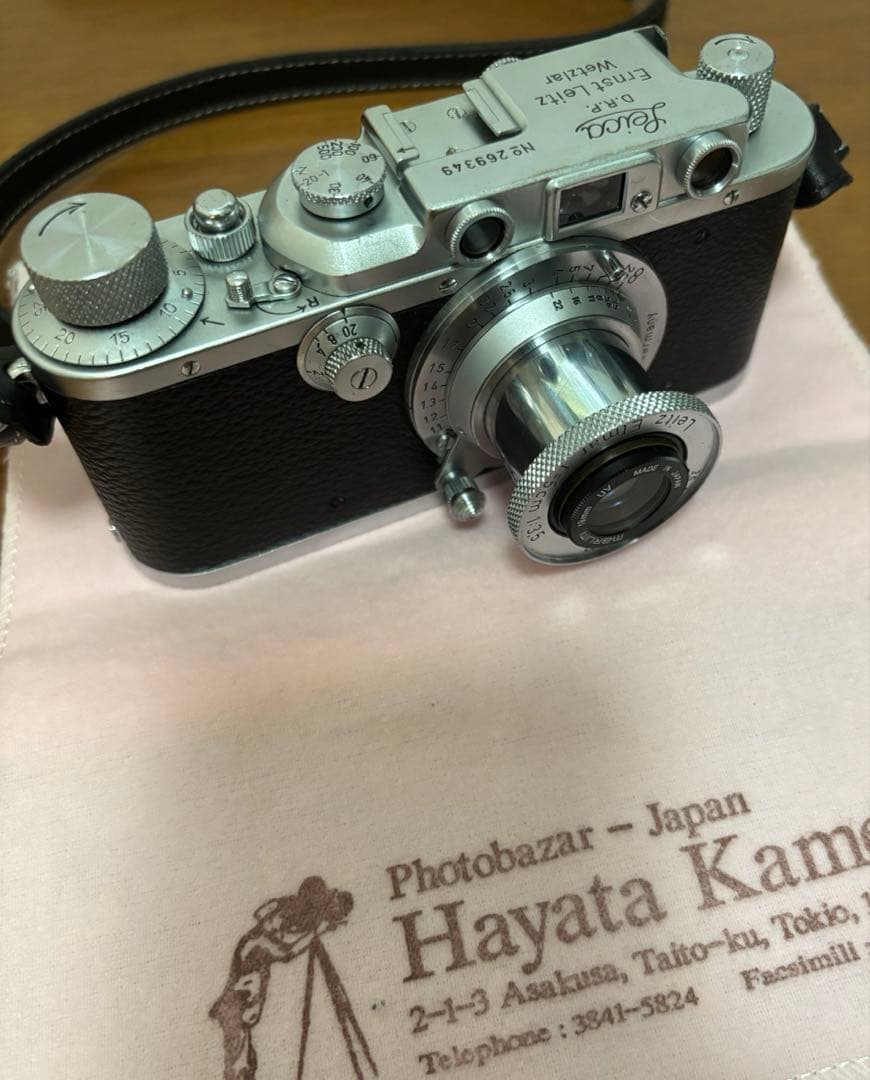 バルナックleicaとElmar 5cm 美品　早田カメラ購入　おまけ多数付