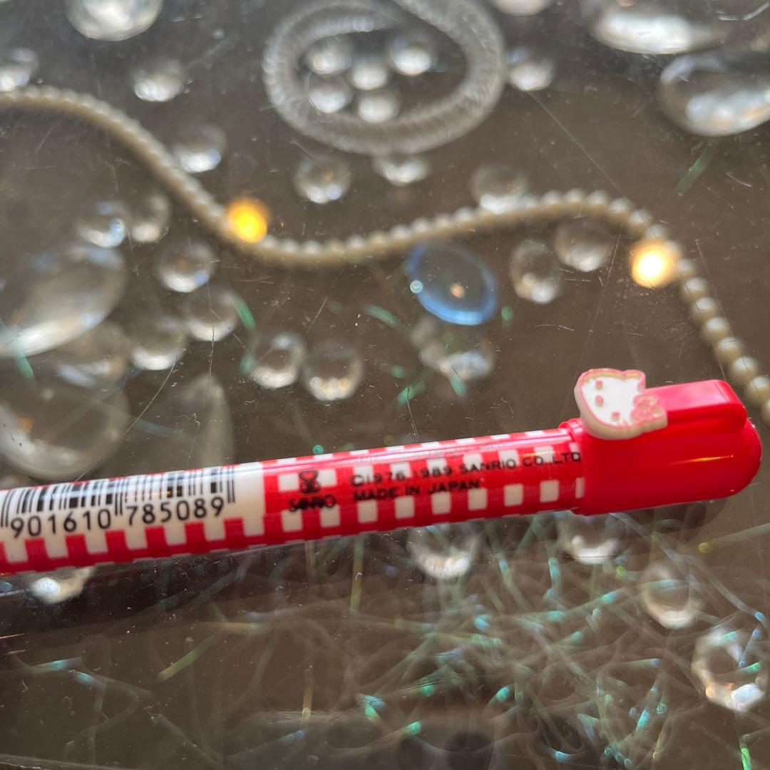 HELLO KITTY 赤いチェック柄ボールペン89年物