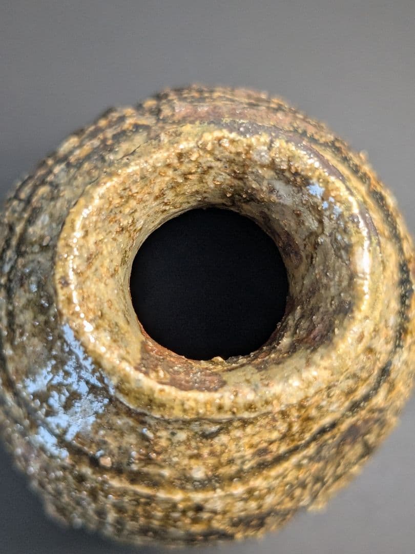 鈴木五郎　灰釉　壺　花入　瀬戸