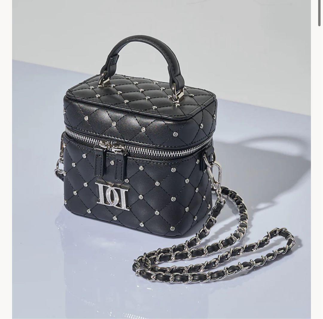 キルティングビジュースクエアミニバッグ