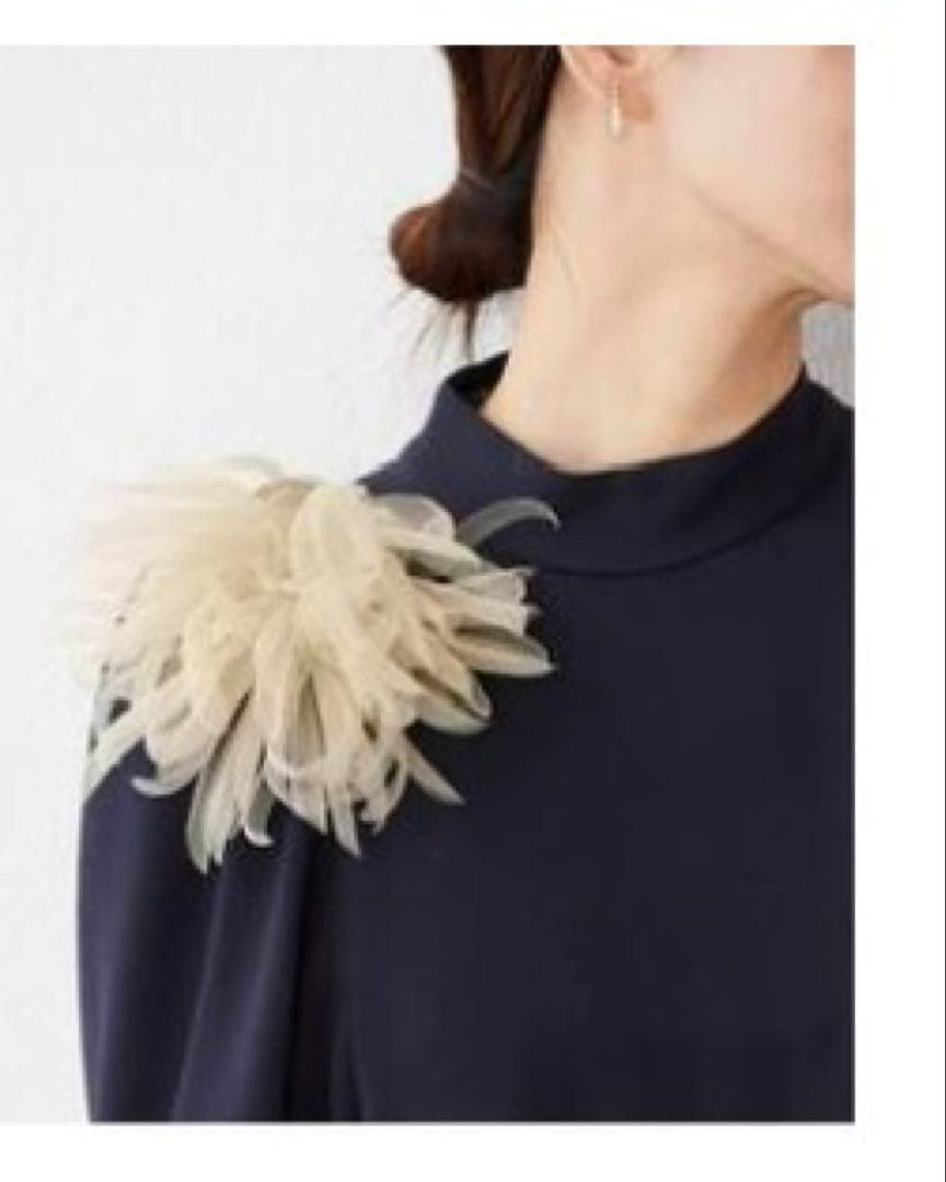 シルクオーガンジー コサージュ グレーA フリーサイズ