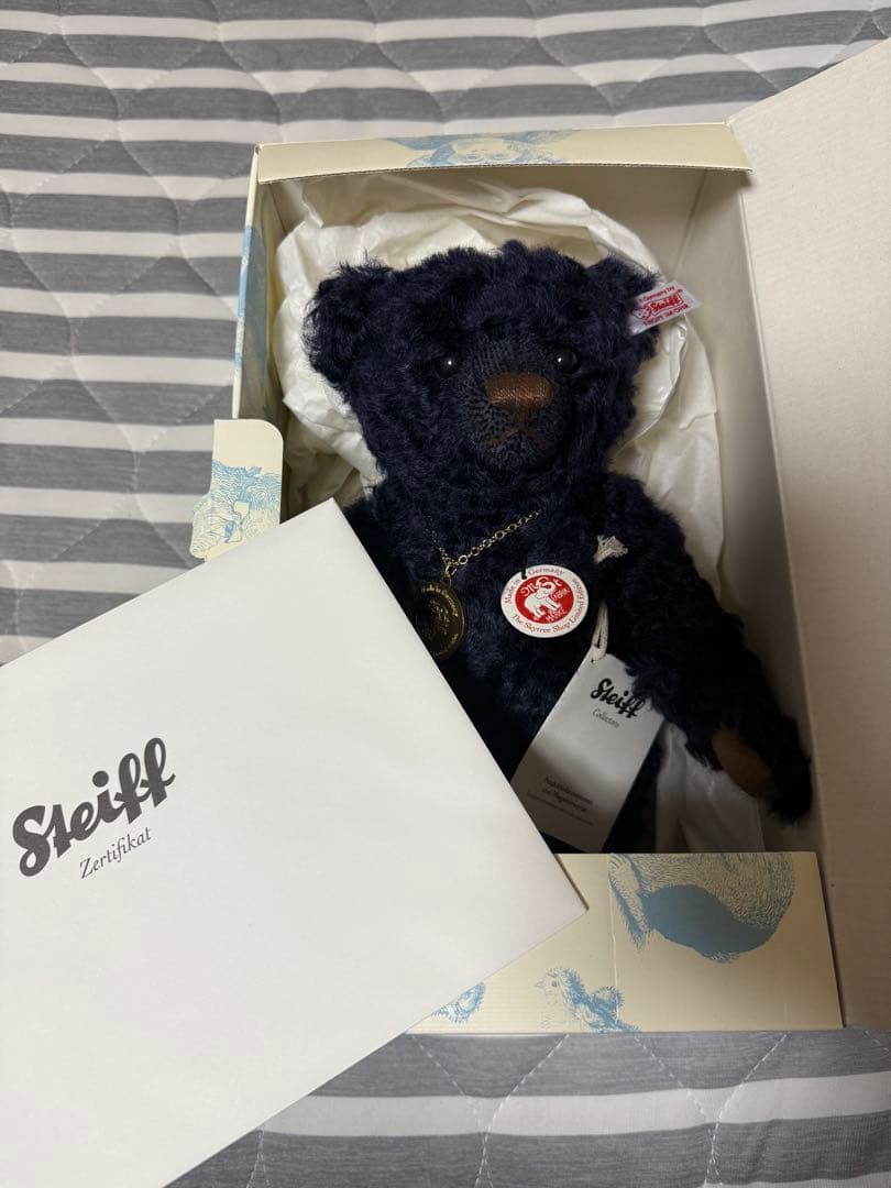 Steiff ダークブルー テディベア 約30cm