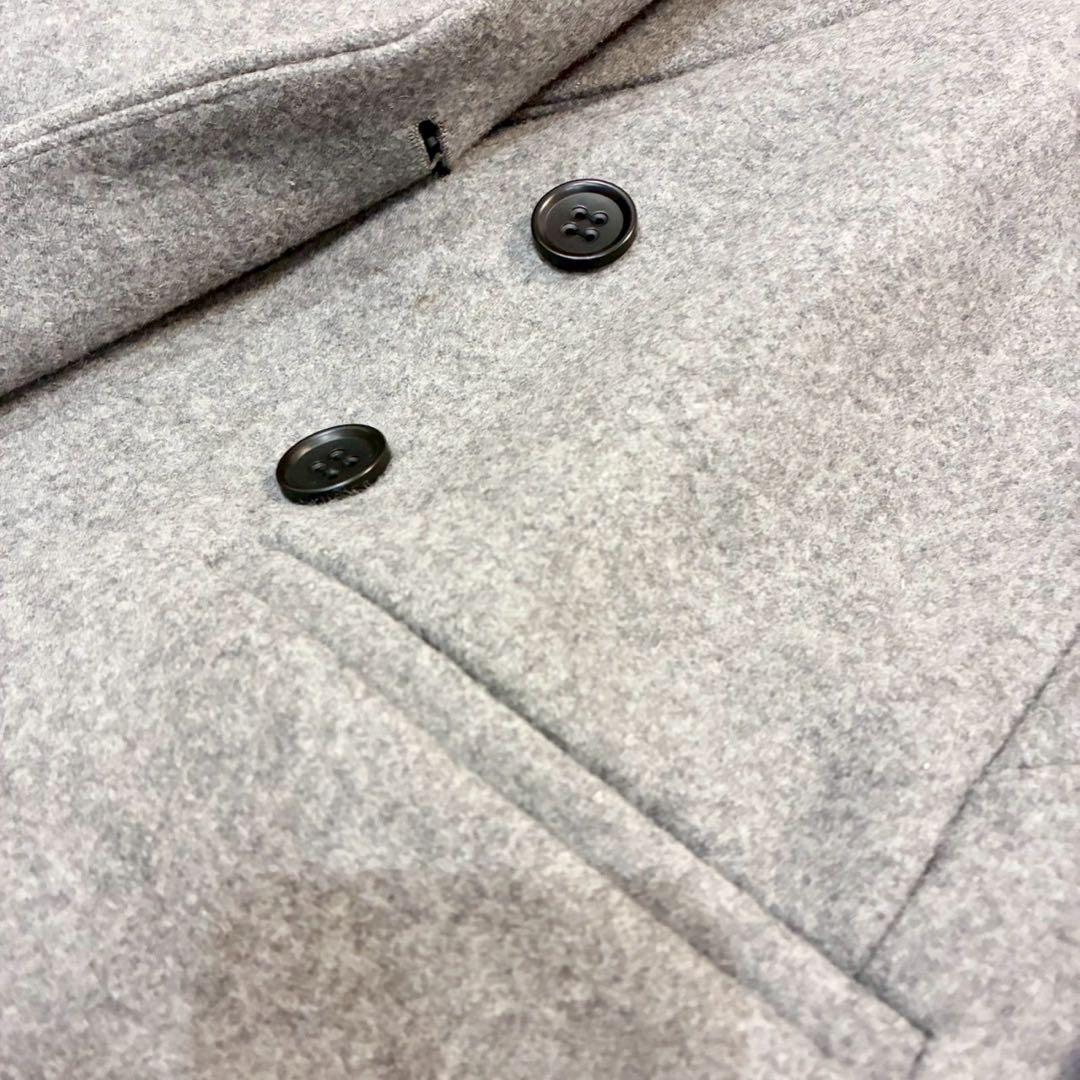 エンフォルド 圧縮メルトンチェスターコート ダブルブレスト　ロングコート 灰色