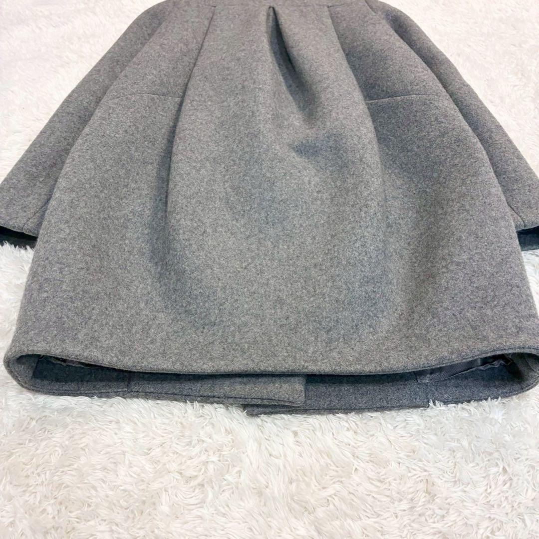 エンフォルド 圧縮メルトンチェスターコート ダブルブレスト　ロングコート 灰色