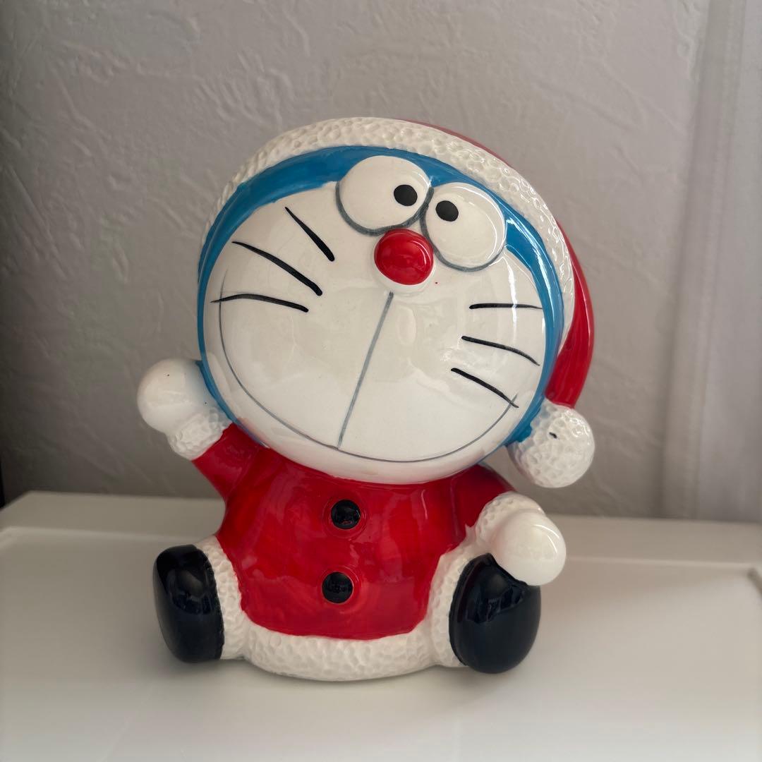 ドラえもん　サンタクロース　レトロ　陶器　貯金箱
