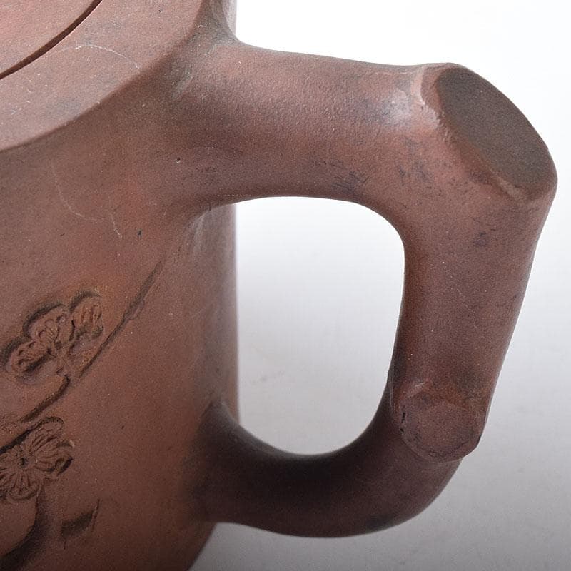 中国　紫砂　朱泥　梅文　急須　茶壷　在銘　M　R8774